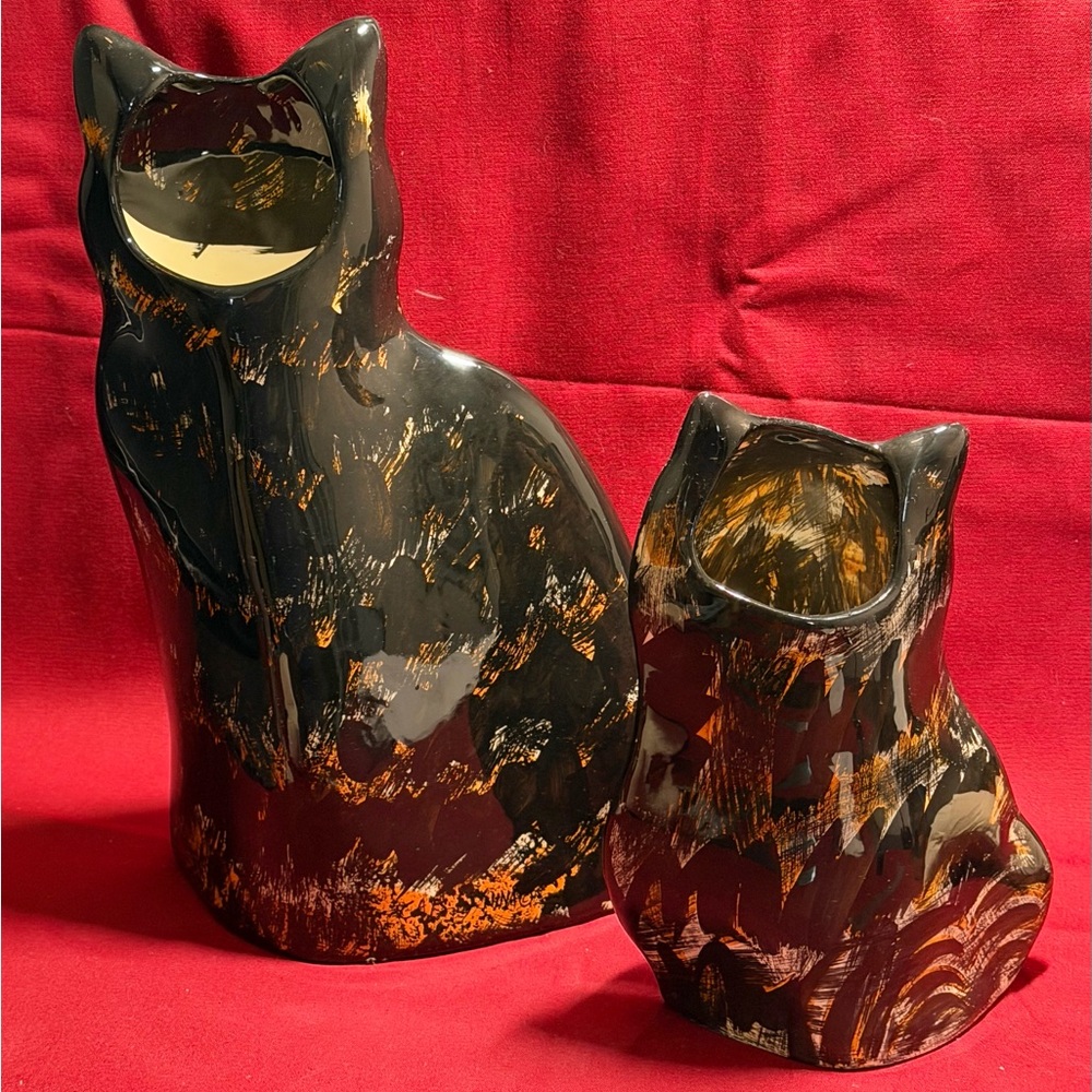 Cats by Nina Lyman Vase Set plus Cat Tales Book - Picture 7 of 15